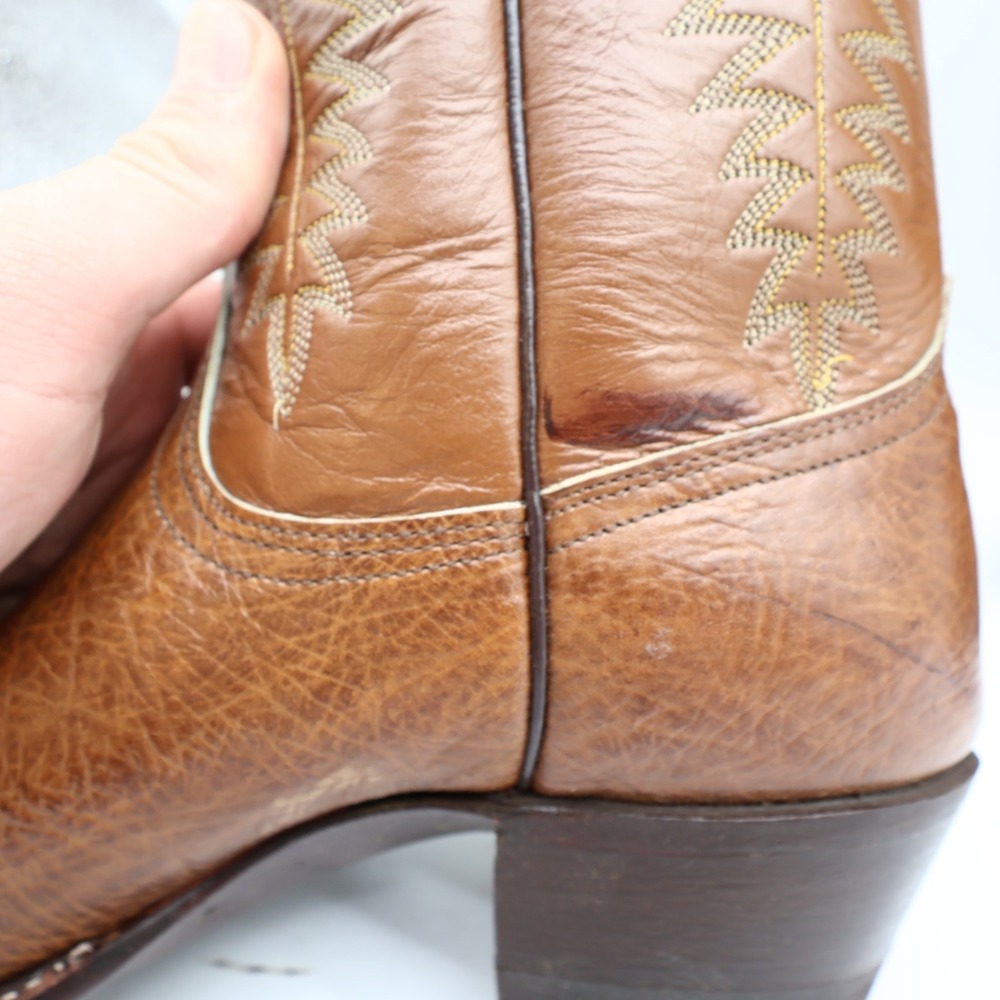 Wrangler Vintage Western Boots Mens 8.5D Brown Glazed Shoulder Leather NWT - Picture 15 of 16
